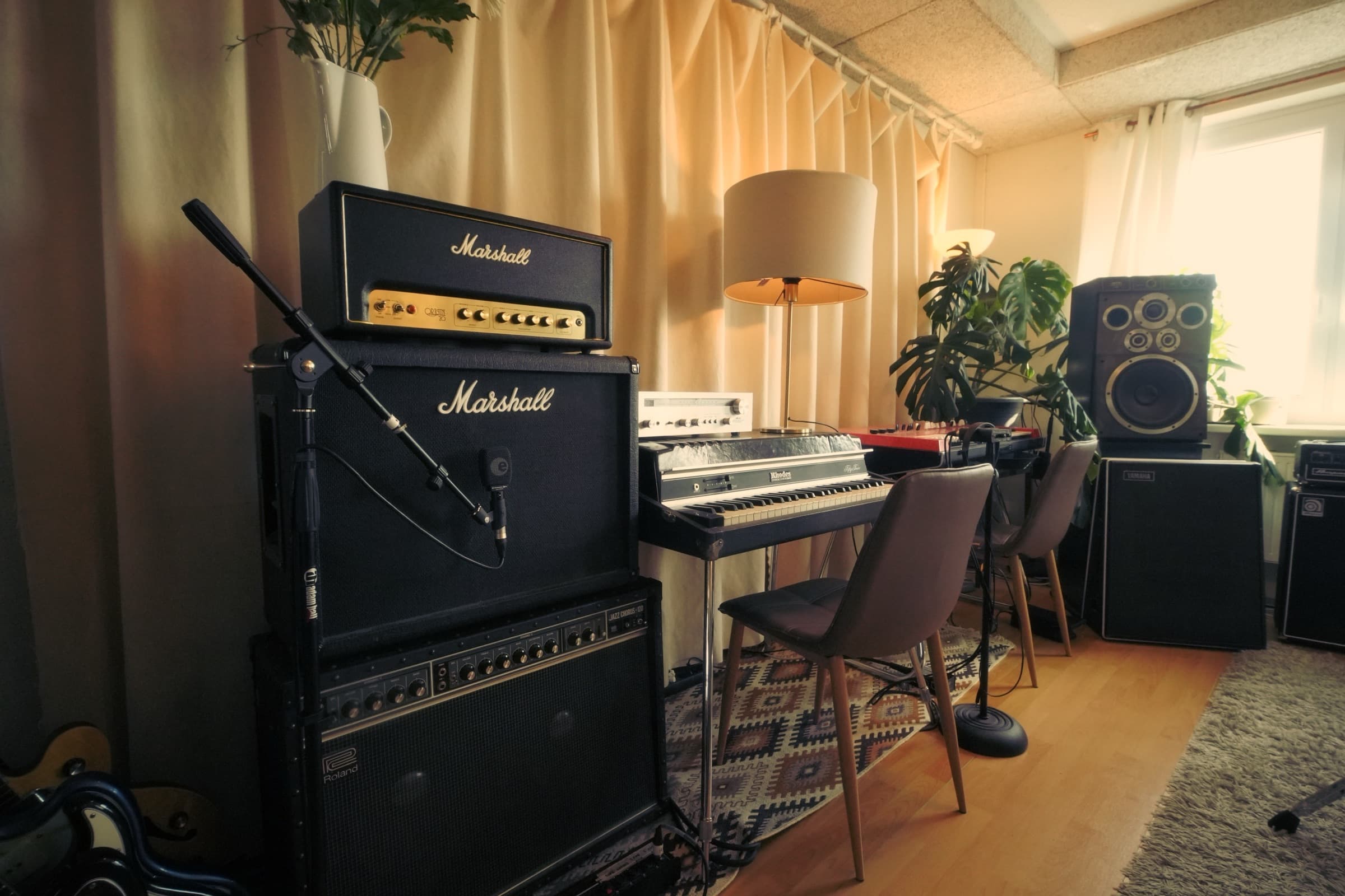 A second Marshall stack, close up